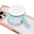 Чохол для iPhone 16 Pro, для MagSafe, Cute Cat, рожевий + захисне скло
