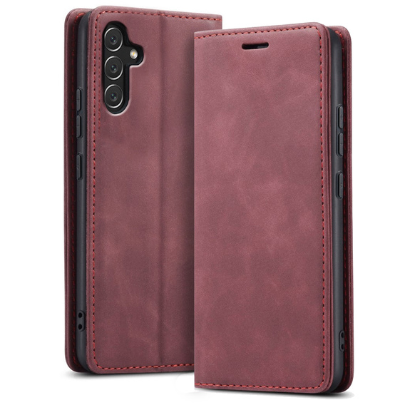 Чехол для Samsung Galaxy A54, ERBORD Vintage, бумажник с клапаном, красный