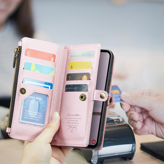 Чохол-гаманець з замком і ремінцями для Samsung Galaxy A17 5G - рожевий