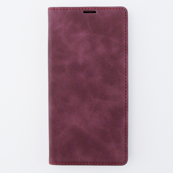 Чехол для iPhone 15 Pro, ERBORD Vintage, бумажник с клапаном, красный