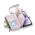 Чехол CASEME для Samsung Galaxy A55 5G, RFID Leather Wallet, с плечевым ремнем, розовый