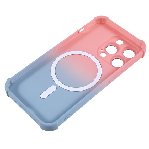 Силиконовый чехол для iPhone 14 Pro, градиентный магнитный, для MagSafe, розовый / синий