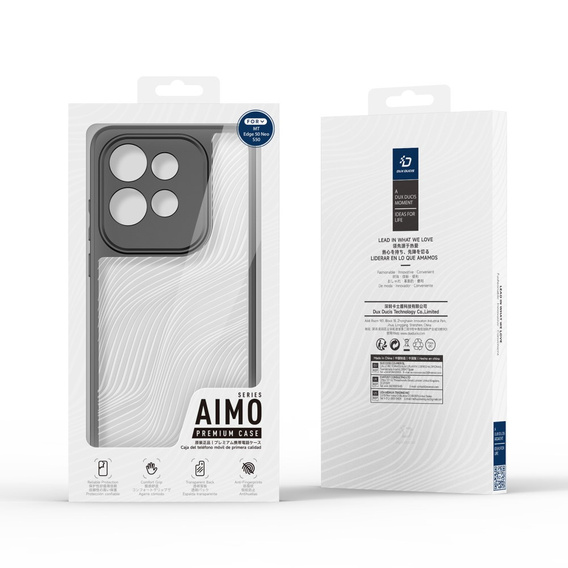 Чехол DuxDucis для Motorola Edge 50 Neo / Motorola ThinkPhone 25, Aimo case, прозрачный / черный