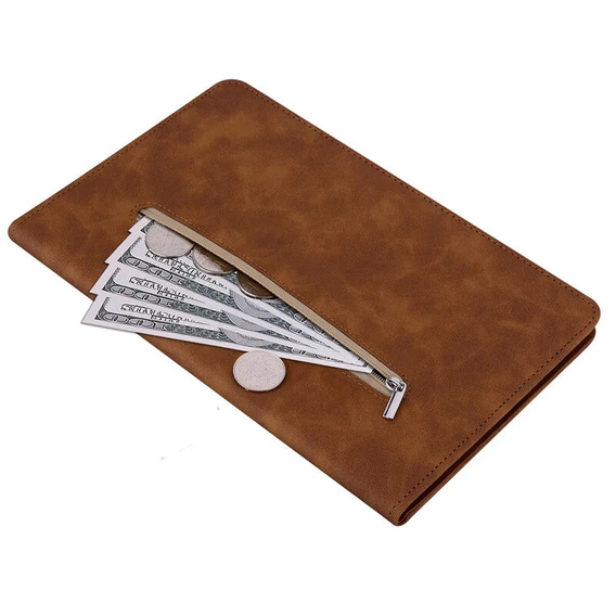 Чохол для Samsung Galaxy Tab S10 Lite / S10 FE / S9 FE, Wallet Pen Slot, коричневий