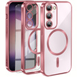 Чохол для Samsung Galaxy S23 Plus, Electro MagSafe, рожевий rose gold + Скло на екран