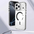 Чохол для iPhone 17 Pro Max, для MagSafe, з підставкою, прозорий з чорними вставками