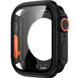 2в1 чохол та захисне скло для годинника Apple Watch 7/8 41MM, Black/Orange