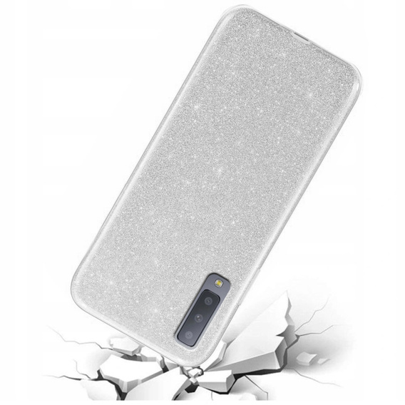 Чехол Glitter Case до Samsung Galaxy A7 2018, Silver