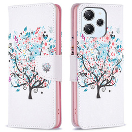 Откидной чехол для Xiaomi Redmi 12 4G, Wallet, colorful tree, белый