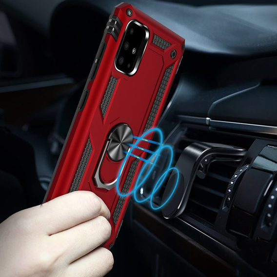 Бронированный Чехол до Samsung Galaxy A51, Nox Case Ring, красный