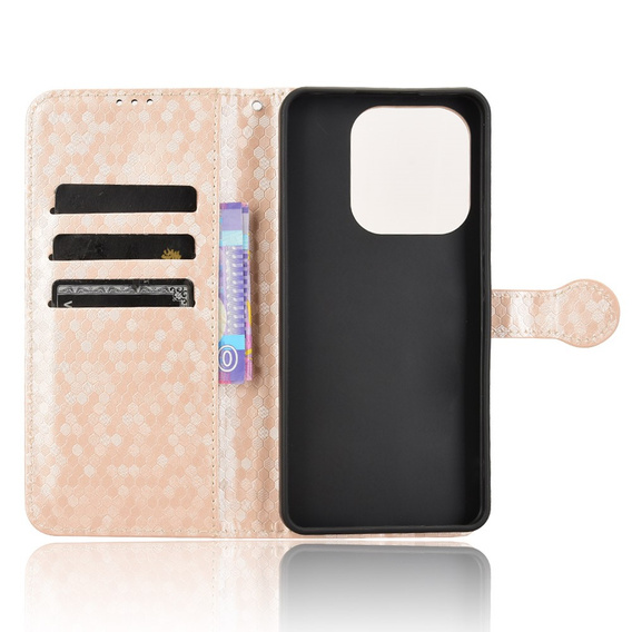 Флип-кейс для Xiaomi Redmi Note 14 4G, Wallet Rhombus, розовый
