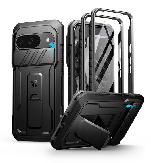 Бронированный чехол для Google Pixel 9, Dexnor Full Body (Two Frames), чёрный