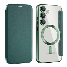 Чохол-книжка для Samsung Galaxy S24 FE, RFID Wallet MagSafe CamShield, зелений