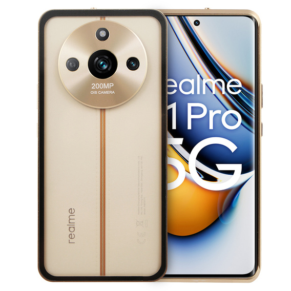 Чохол для Realme 11 Pro 5G / Pro+ 5G, Frame Case, золотий