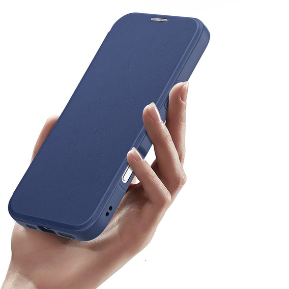 Чехол Dux Ducis для iPhone Air, Skin X Pro, с откидной крышкой, для MagSafe, темно-синий