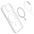 Чехол MagSafe Spigen для iPhone 13 Mini, Ultra Hybrid, белый + 9H закаленное стекло