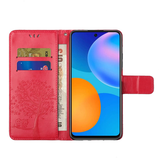 Чехол Wallet до Xiaomi Redmi Note 11/11S, Owl Tree, Red