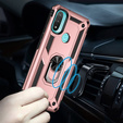 Броньований Чoхол до Motorola Moto E20/E30/E40, Nox Case Ring, рожевий rose gold