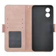 Футляр з клапаном для Oppo A58 4G, Card Slot, рожевий