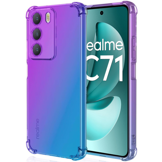 Чохол для Realme C71, Gradient Dropproof, Фіолетовий / синій