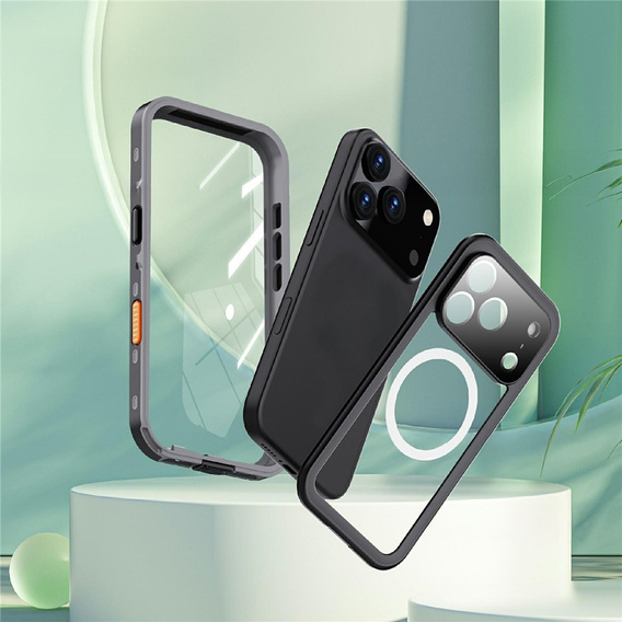 Чехол для iPhone 17 Pro, водонепроницаемый IP68, SHELLBOX MagSafe, черный