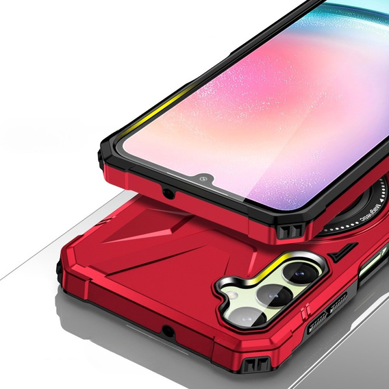 Чохол для Samsung Galaxy A54 5G, броньований з підставкою та ручкою, червоний