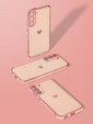 Чехол для Samsung Galaxy S21, Electro heart, розовый rose gold + полное клеевое керамическое стекло