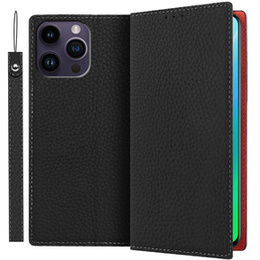 Чохол-книжка для iPhone 14 Pro, Litchi Skin Grain, чорний