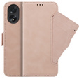 Футляр з клапаном для Oppo A58 4G, Card Slot, рожевий