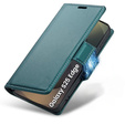 Чохол для Samsung Galaxy S25 Edge, ERBORD Glossy Litchi, гаманець з клапаном, зелений