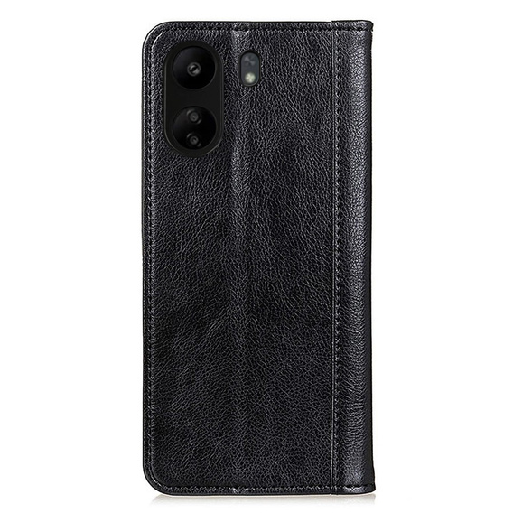 Чoхол до Xiaomi Redmi 13C / Poco C65, Wallet Litchi Leather, чорний