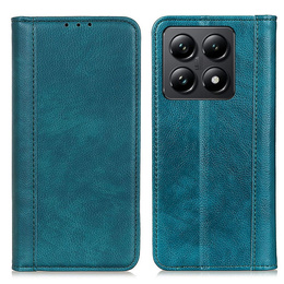Чехол до Xiaomi 14T Pro, Wallet Litchi Leather, зелёный
