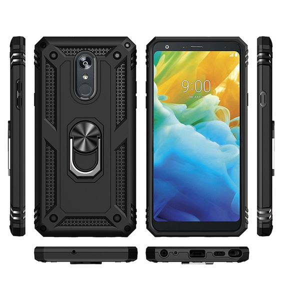 Бронированный Чехол до LG K40, Nox Case Ring, чёрный