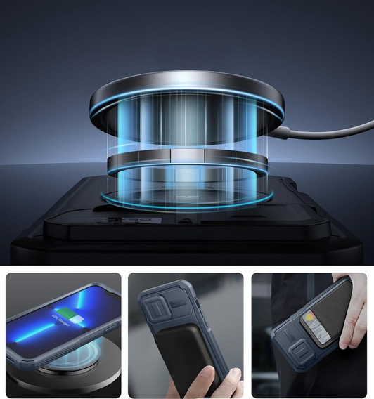 Бронированный чехол для iPhone 15, Dexnor CamProtect MagSafe, зелёный (Две рамки)