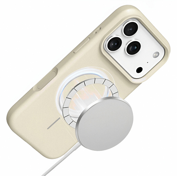 Силіконовий чохол для iPhone 17 Pro Max - сумісний з MagSafe, протиударний, бежевий
