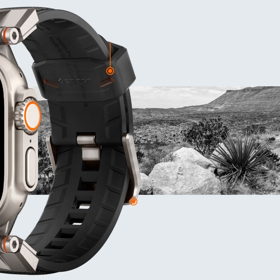 Ремінець SPIGEN для Apple Watch 1/2/3/4/5/6/7/8/SE/Ultra 42/44/45/49MM, Durapro Armor, чорний