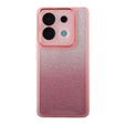 Чехол для Xiaomi Redmi Note 13 5G, Glittery Powder, розовый + закаленное стекло 9H
