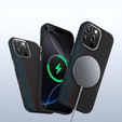 Чохол для iPhone 13 Pro Max, Carbon Fiber MagSafe, чорний / синій