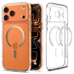 Чехол Spigen для iPhone 17 Pro, Ultra Hybrid MagSafe, прозрачный / золотой
