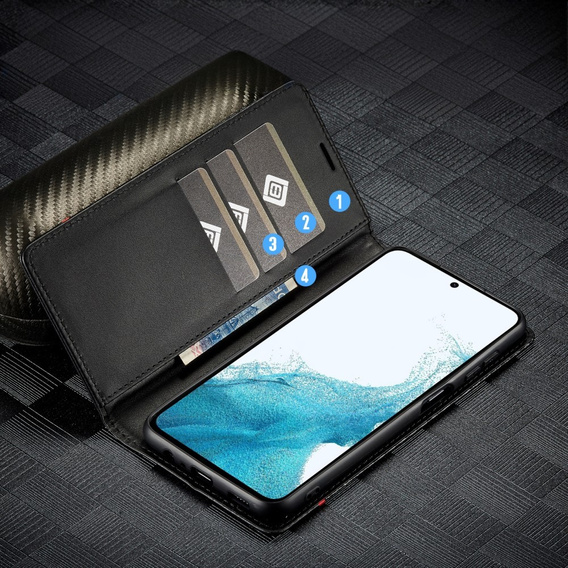 Чохол-фліп для Samsung Galaxy S25, Carbon LC.IMEEKE, чорний