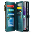 Чехол CASEME для Samsung Galaxy A55 5G, RFID Leather Wallet, с плечевым ремнем, зелёный
