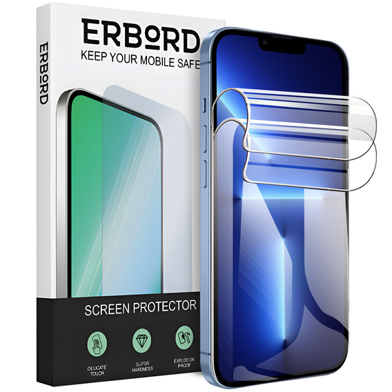 2x гидрогелевая пленка для iPhone 15 Pro Max, гидрогелевая пленка ERBORD