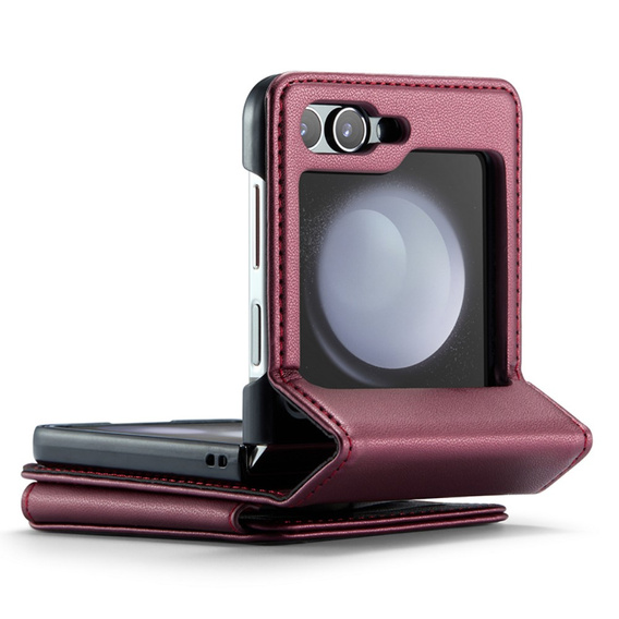 CASEME флип-кейс для Samsung Galaxy Z Flip5 5G, Litchi Wallet, красный
