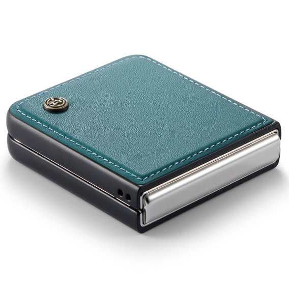 Чохол для Samsung Galaxy Z Flip7 FE / Z Flip6, CASE Litchi Leather, зелений