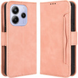 Футляр з клапаном для Xiaomi Redmi Note 14 4G, Card Slot, рожевий