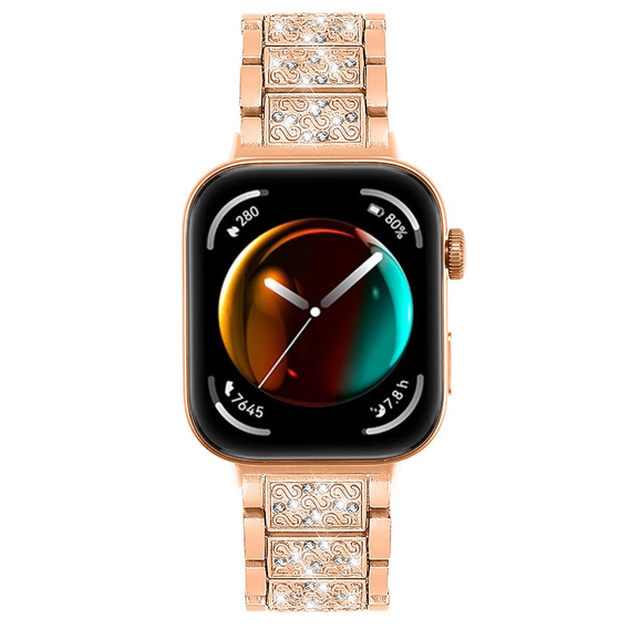 Бриллиантовый браслет для Xiaomi Smart Band 8 Pro, розовое золото