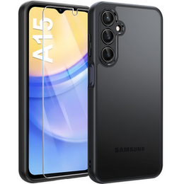Чoхол до Samsung Galaxy A15, Fusion, прозорий / чорний + скло 9H