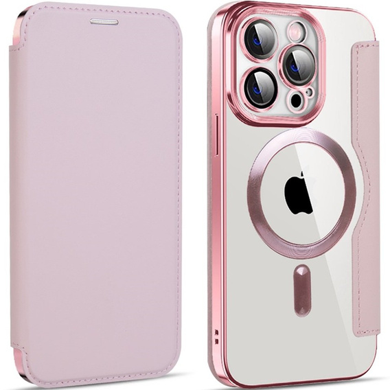 Чохол-книжка для iPhone 14 Pro, RFID Wallet MagSafe CamShield, рожевий