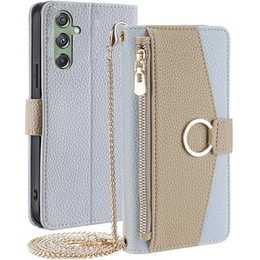 Чохол-книжка для Samsung Galaxy M34 5G, Wallet Zipper Pocket, з дзеркалом, м'яти