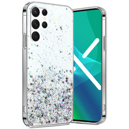 Чехол до Samsung Galaxy S22 Ultra 5G, Glittery, серебряный